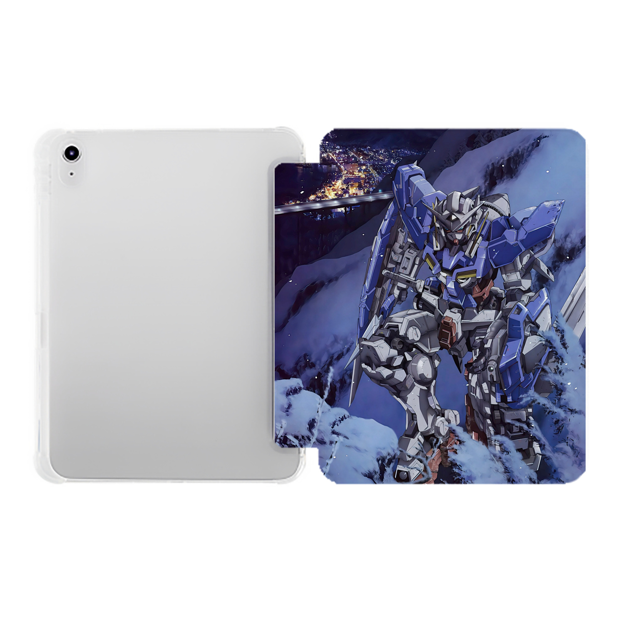 （画像用） 機動戦士ガンダム Mobile Suit Gundam IPad ケース ペン収納付き 三つ折りスタンド PUレザー×シリコン 対応機種9.5/10.5/10.9インチ